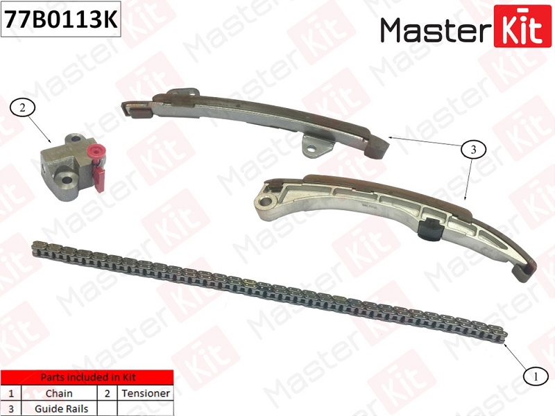 Комплект цепи ГРМ Toyota Yaris Masterkit 77B0113K