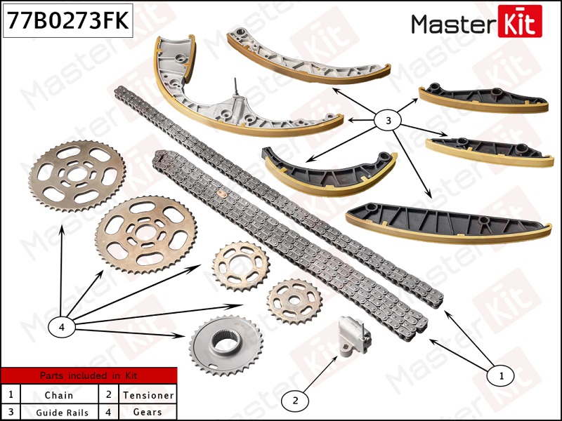 Комплект цепи ГРМ Volkswagen Touareg Masterkit 77B0273FK