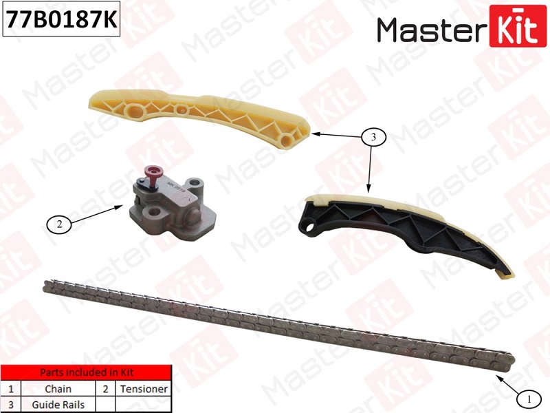 Комплект цепи ГРМ HYUNDAI i30 Masterkit 77B0187K