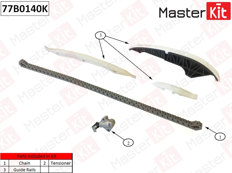 Комплект цепи ГРМ AUDI A3 Masterkit 77B0140K