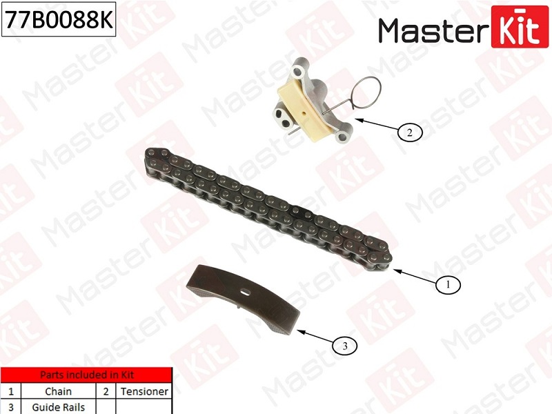 Комплект цепи ГРМ Ford Focus Masterkit 77B0088K