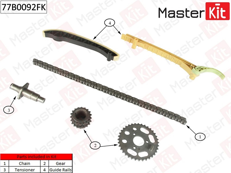 Комплект цепи ГРМ MERCEDES A-CLASS Masterkit 77B0092FK