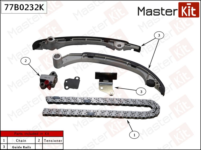 Комплект цепи ГРМ TOYOTA LAND CRUISER 120 Masterkit 77B0232K