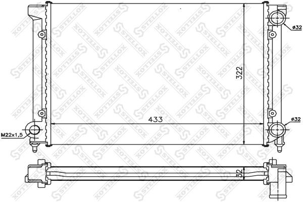 Радиатор охлаждения VOLKSWAGEN PASSAT Stellox 10-25049-SX