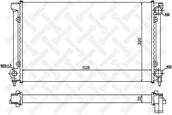 Радиатор охлаждения VOLKSWAGEN Passat Stellox 10-25003-SX