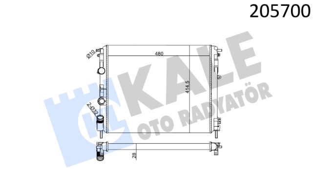 Радиатор охлаждения NISSAN Kubistar Kale 205700