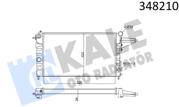 Радиатор охлаждения OPEL Vectra A Kale 348210