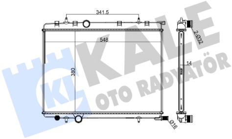 Радиатор охлаждения Peugeot 307 Kale 216999