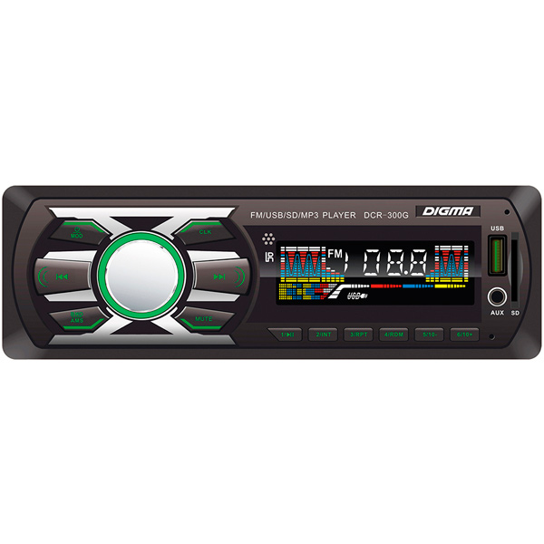 Автомагнитола Digma DCR-300G, USB, 1DIN, 4x45Вт