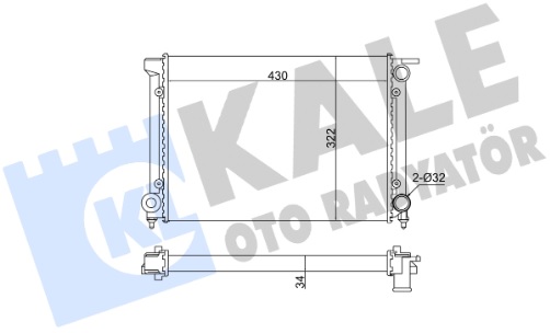 Радиатор охлаждения VOLKSWAGEN Golf Kale 348215