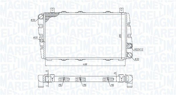 Радиатор охлаждения SKODA Rapid Magneti marelli 3502 13189 700