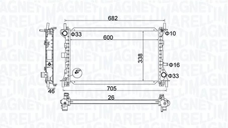 Радиатор охлаждения FIAT Brava Magneti marelli 3502 13159 900