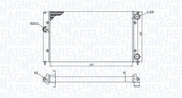 Радиатор охлаждения VOLKSWAGEN Golf Magneti marelli 3502 13187 600