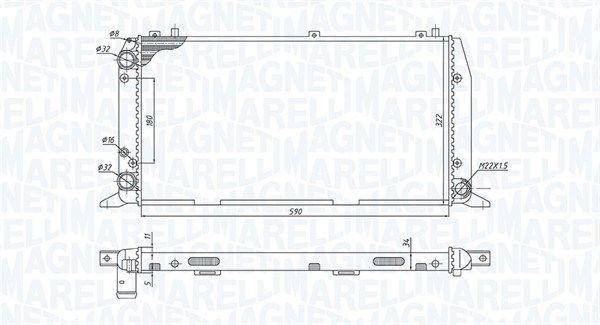 Радиатор охлаждения AUDI 100 Magneti marelli 3502 13188 700