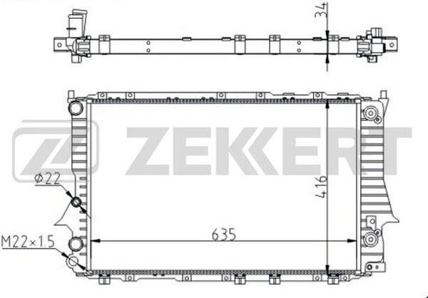 Радиатор охлаждения Audi 100 Zekkert MK-1268