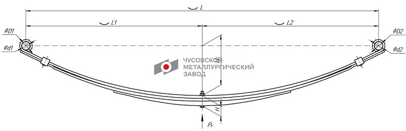 Рессора задняя ВИС ЧМЗ 23470-2912012-01