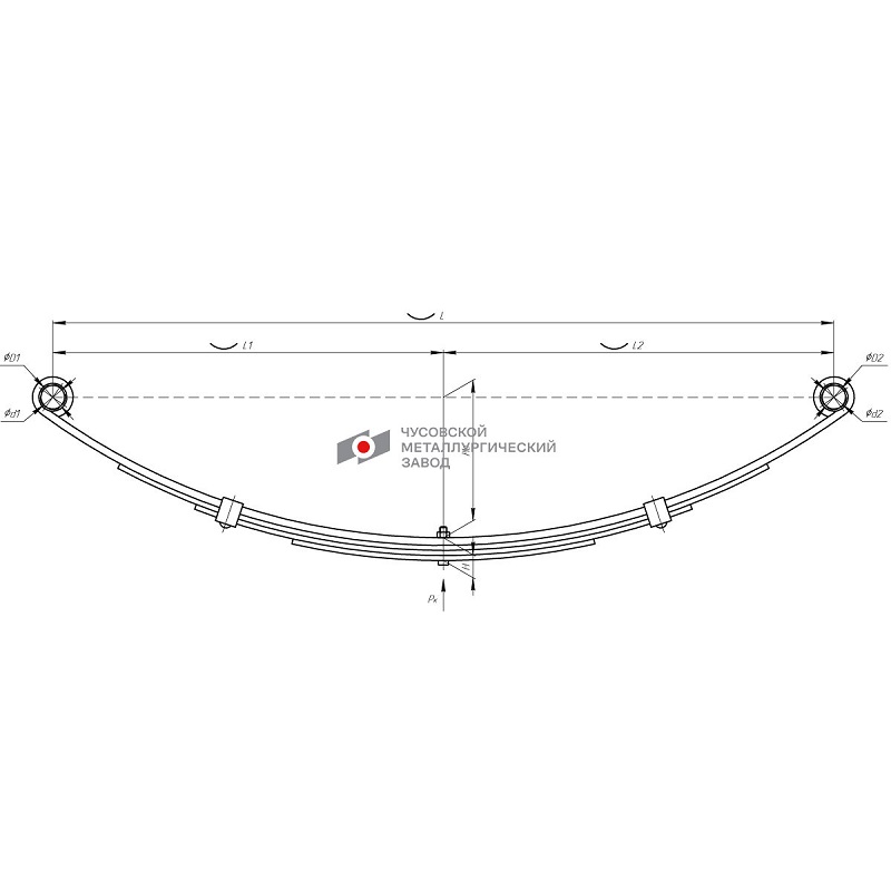 Рессора 4-листовая задняя Ижевский прицеп ЧМЗ 450904TR-2912012-10