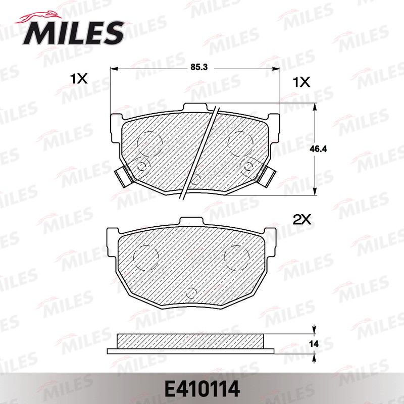 Колодки тормозные, дисковые HYUNDAI ELANTRA Miles E410114