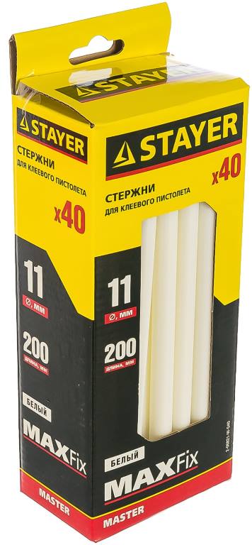 Стержни STAYER MASTER 2-06821-W-S40 для клеевых (термоклеящих) пистолетов (11х200 мм, 40 штук)